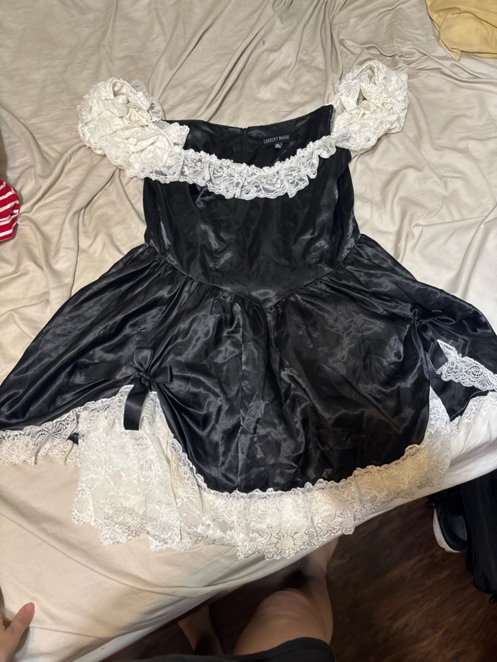 Current Mood Black and White Lace Mini Dress